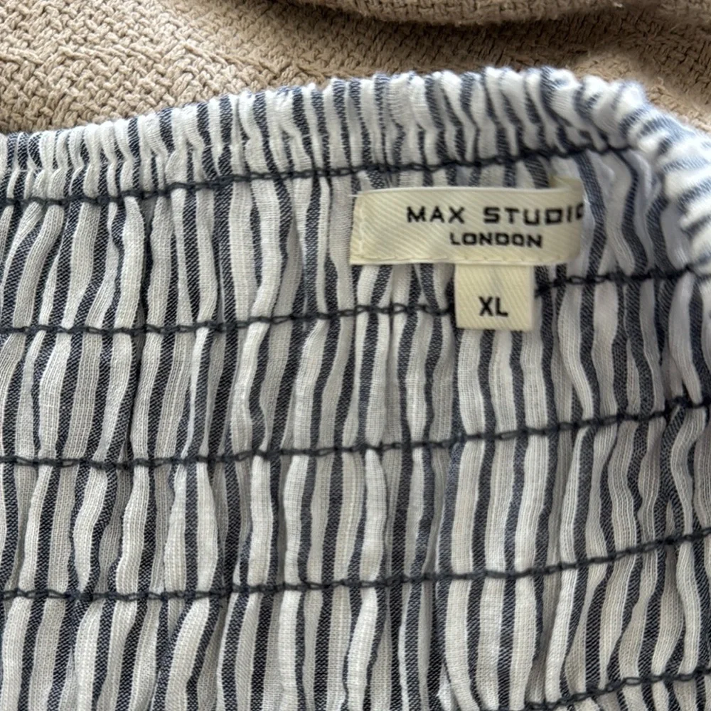 Max Studio Striped Blue/Gray Women's tiered Maxi Skirt - Picture 6 of 6